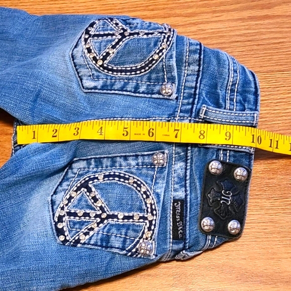 MISS ME VINTAGE JEANS KIDS 7x15 CUFFED CAPRI FADED, DISTRESSED GIRLS DENIM - Picture 2 of 8